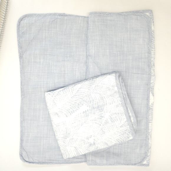 Tommy Bahama Quilted King Pillow Sham Cover Blue Tropical Palm Leaf Coastal NWOT - Picture 3 of 5